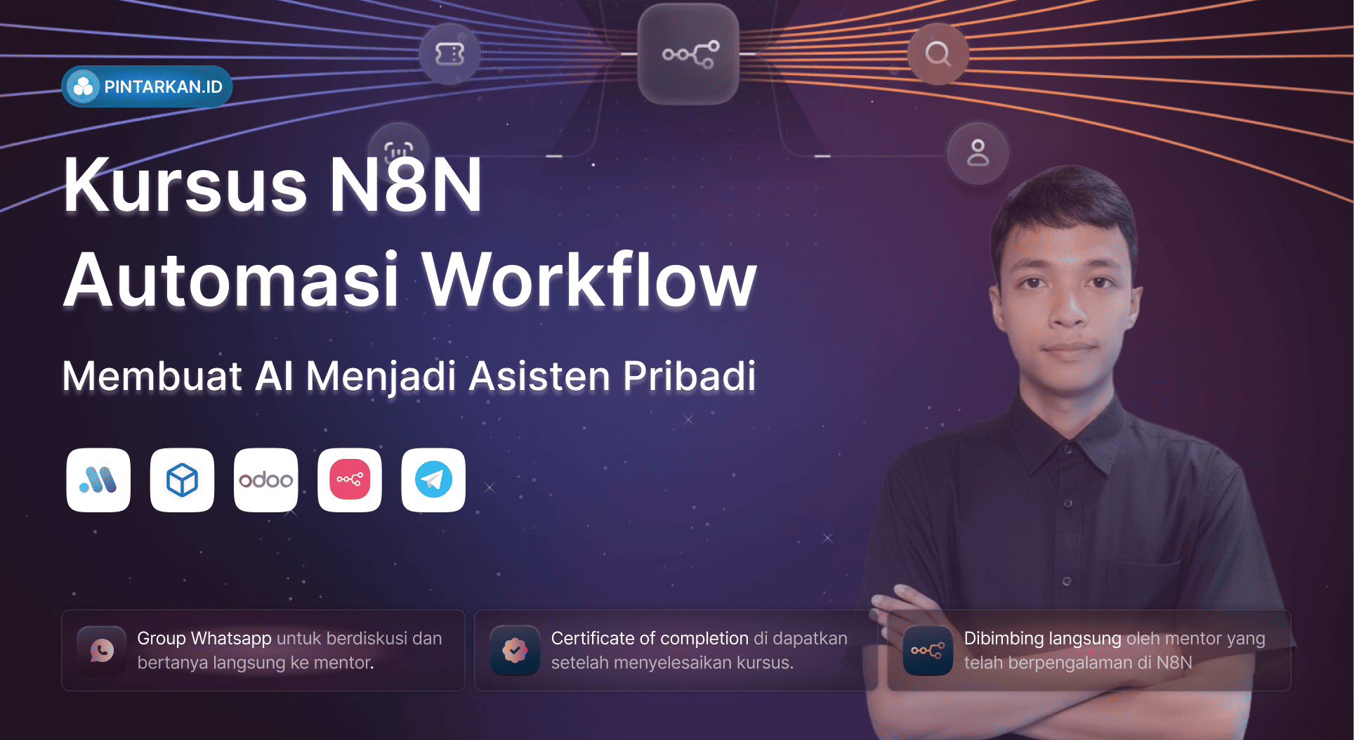 cover-Kursus N8N Automasi Workflow, Membuat AI Menjadi Asisten Pribadi