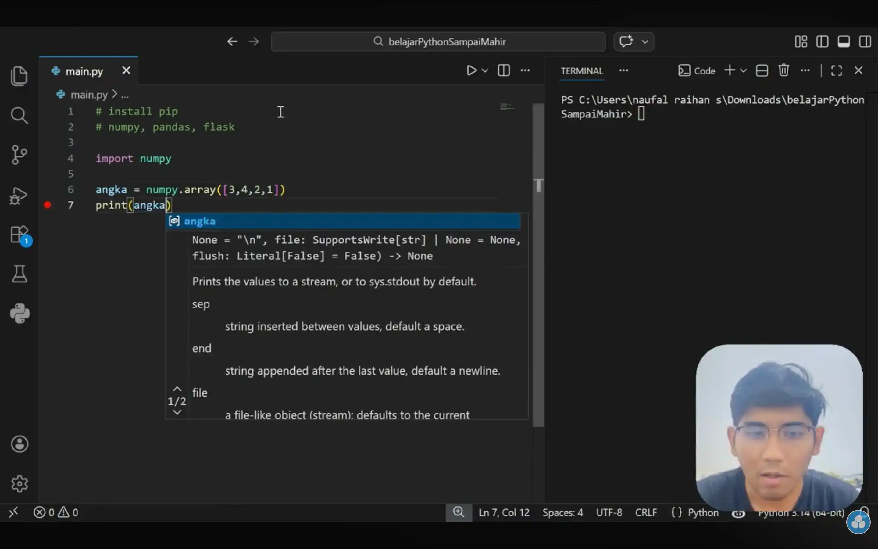 showcase kursus Belajar Python dari Pemula Sampai Jago